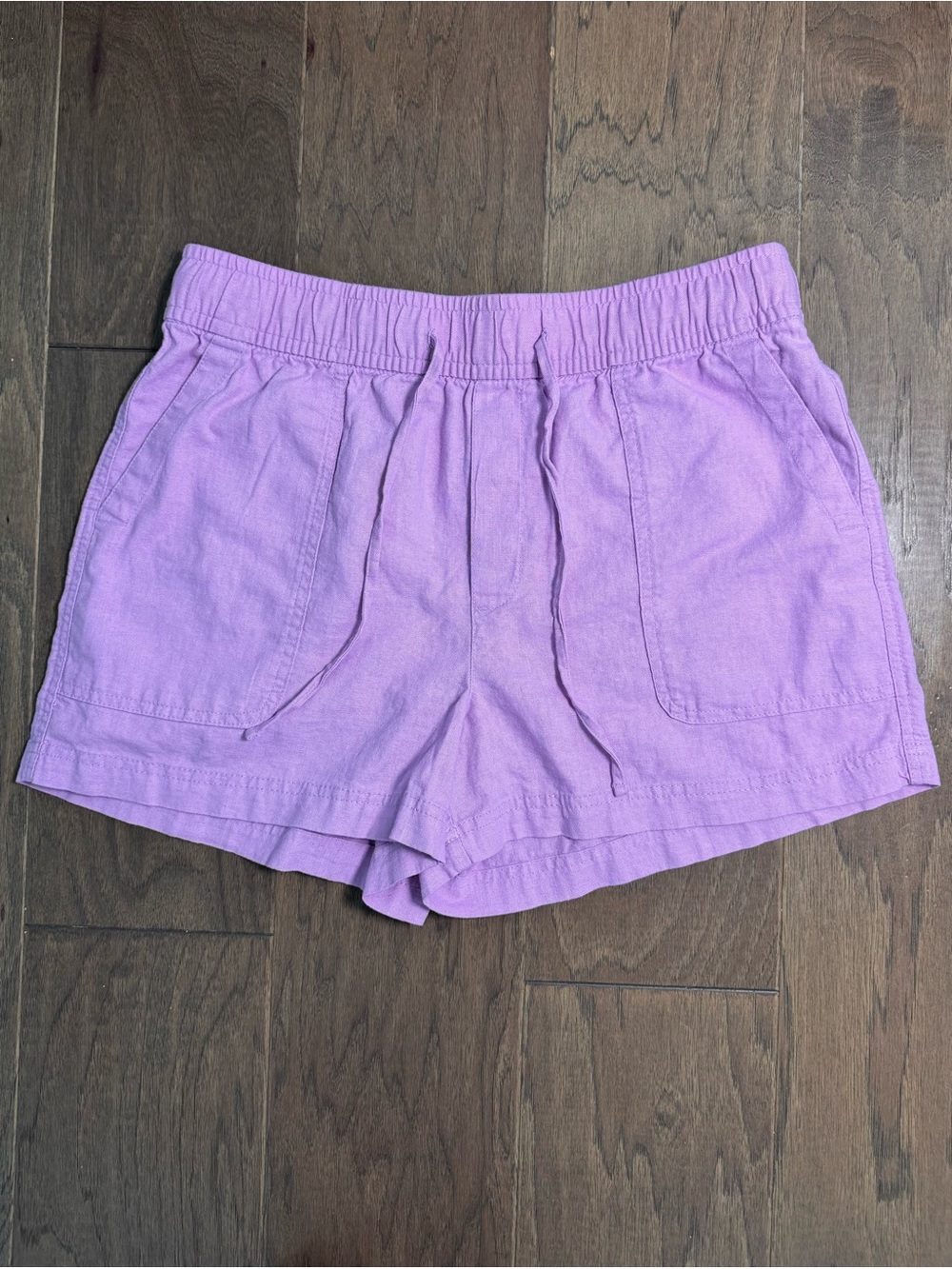 GAP Lilac High-Waist Linen Blend Shorts